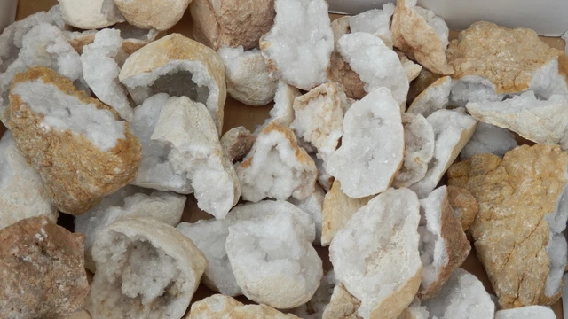 Quarzgeode Quarzdruse, Marokko, 1 kg, schwere/massive Geoden, Abverkauf 7