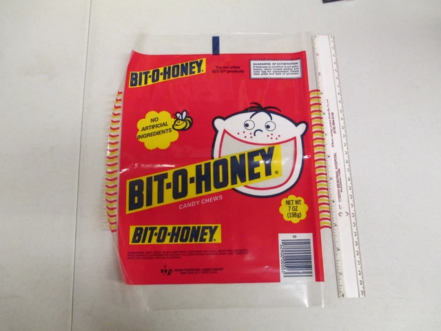 Williamson Candy company 1980s plastic candy bar bag sample BIT-O-HONEY kid WARD