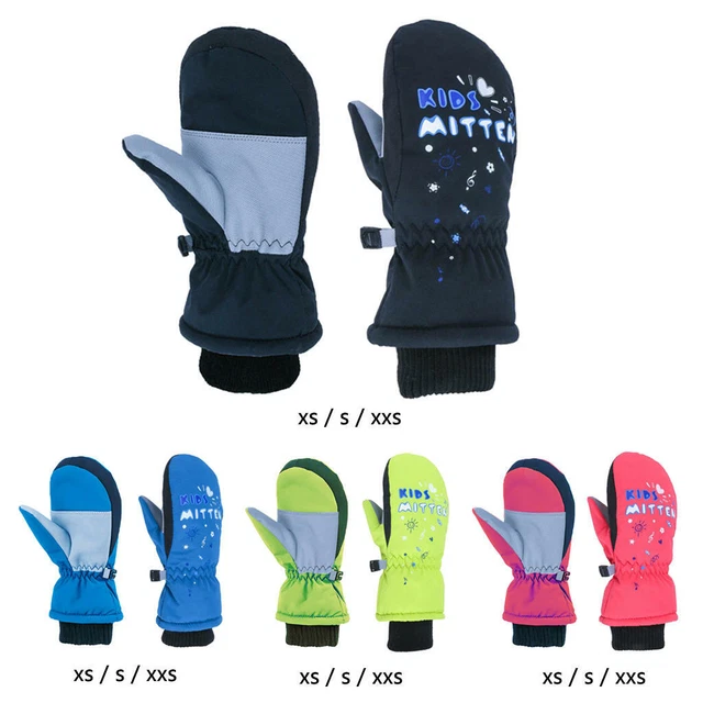 Kids Boys Girls Winter Ski Gloves Waterproof Non-Slip Thermal Snow Mittens