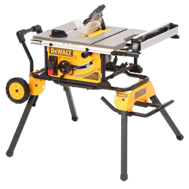 Dewalt Portable Table Saws 15Amp Corded 10" Job Site Table Saw W/ Rolling Stand