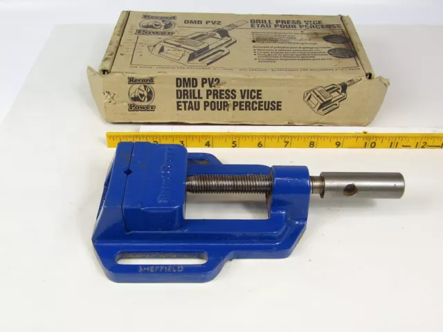 Drill press vice clamp.  Record Power DMD PV2 drill press. 2.5" capacity