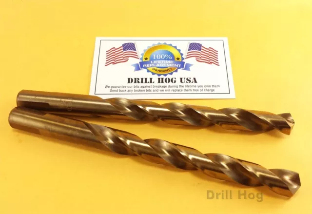 Drill Hog 3/8" and 1/2" Cobalt Drill Bit M42 Twist M35 Lifetime Warranty
