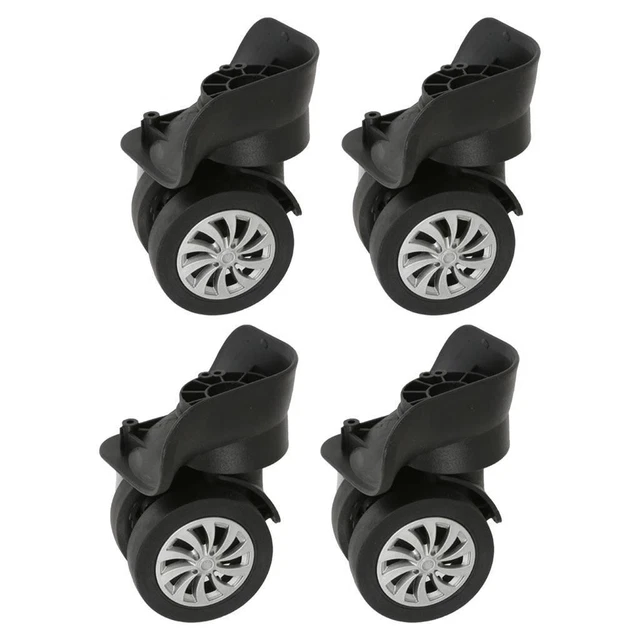 Lot 2 Roulettes Valise 50x18mm Pivotantes Caoutchouc - Roues Rechange Universelles Avec Accessoires