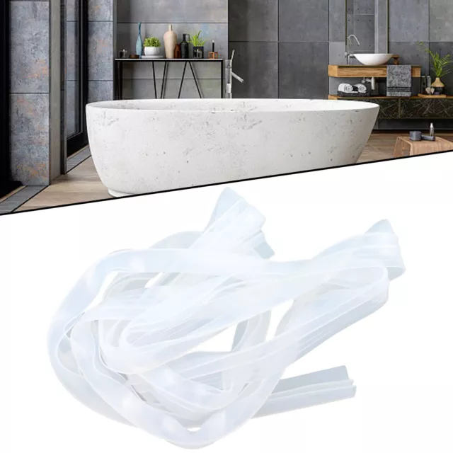 Durable 2m F Shape Bath Door Seal Strip for 6mm For Glass Gap Easy Installation