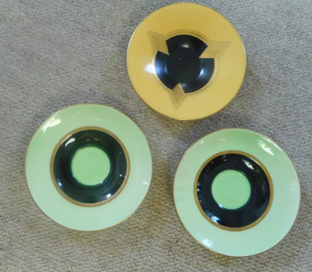 Three Carlton Ware  Art Deco Saucers ~ All In Lovely Condition.