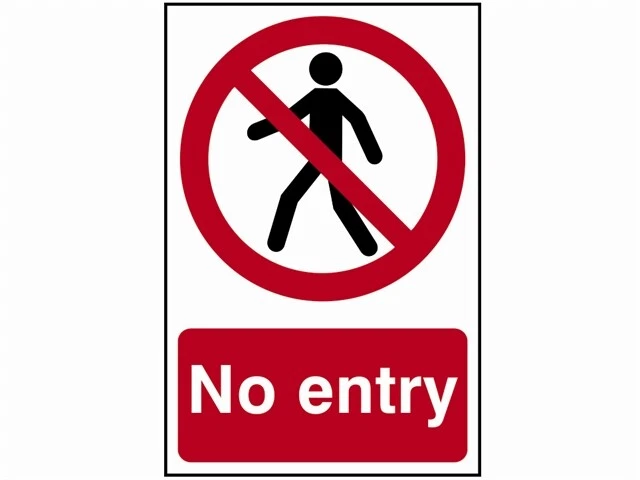 Scan SCA0600 No Entry - PVC Sign 200 x 300mm