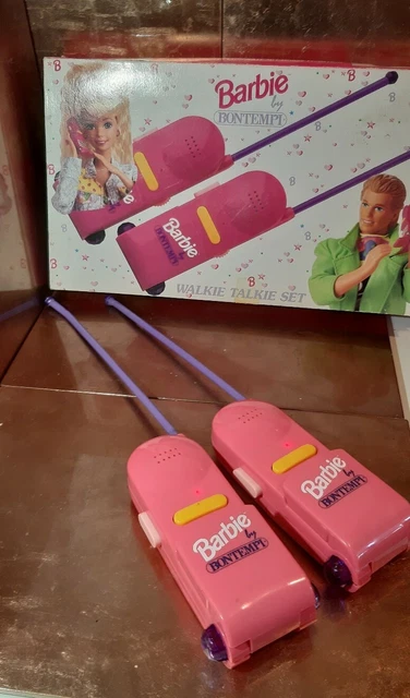 Set Of 2 Vintage Pink Barbie Walkie Talkies 