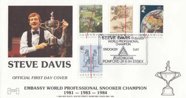 (1099457)  Greenwich Havering FDC Steve Davis Emassy World Snooker Romford 1984