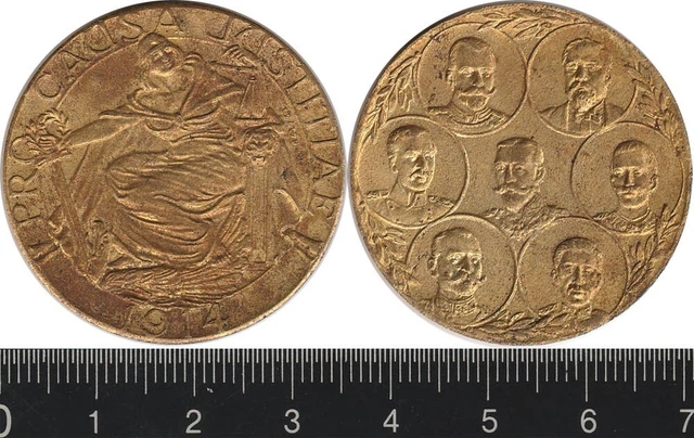 Great Britain: 1914 Pro Causa Justitiae WWI Allied Leaders bronze gilt medal Great Britain: 1914 Pro Causa Justitiae WWI Allied Leaders bronze gilt medal