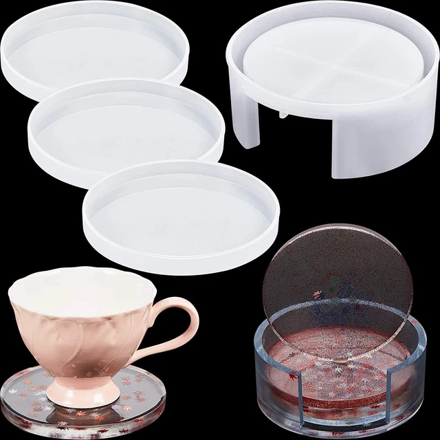 Silikon Untersetzer Matte Aufbewahrung Halter Set Runde Untersetzer Harz Form Epoxidguss
