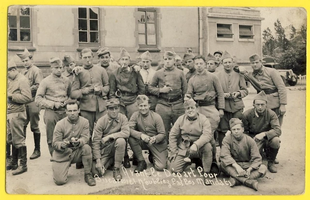cpa MILITARY Photo Card SOLDIER 103e Regt? Before departure for BISCAROSSE