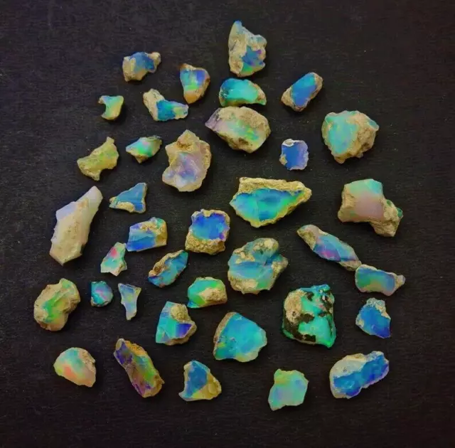 50 Carats Dry Opal Rough Lot Ethiopian Welo Fire Opal Raw Suitable For Cutting