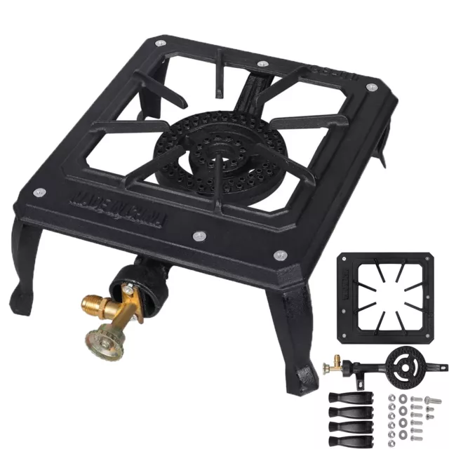 Camp Stove Single Burner Cast Iron Propane Gas LPG Outdoor Cooking BBQ  Cooker