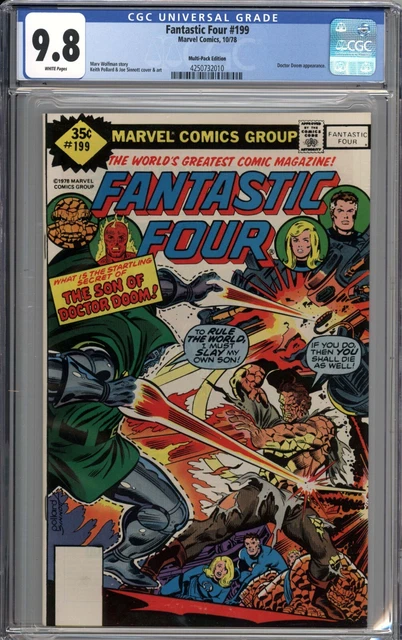 Fantastic Four #199 CGC 9.8 NM/MT Multi-Pack Variant Doctor Doom App WHITE PAGES