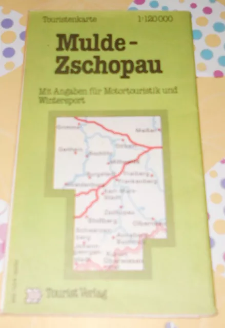 DDR  + Touristenkarte Mulde-Zschopau      1: 120 000 VEB Landkartenverlag Berlin