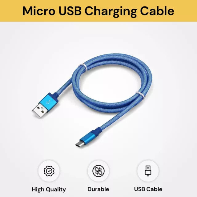 1/2/3Meter Fishing Net Braided MICRO USB to USB Sync Android Charging Cable Cord 3