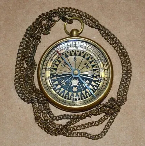 2" Antik Vintage Messing nautisches Dekor maritimes Medaillon Kompass CMS03