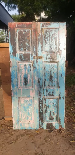 Puerta india tallada vintage, Puerta india antigua, Puerta de madera de...