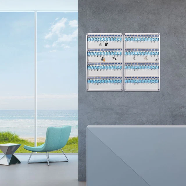 Key Cabinet,Key Management Wall Mount Cabinet Box Organizer w/ 96 Key Tags