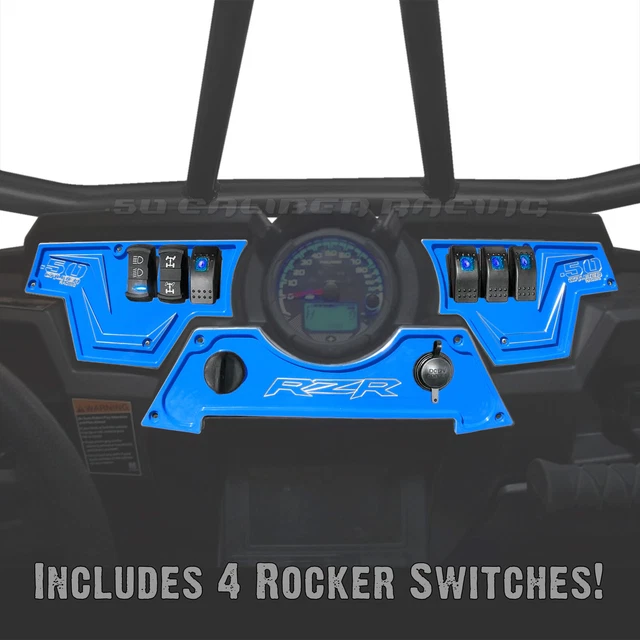 RZR 3 Piece CNC Billet 6 Hole Dash Switch Panel XP1000 S 900 S 1000 Voodoo Blue