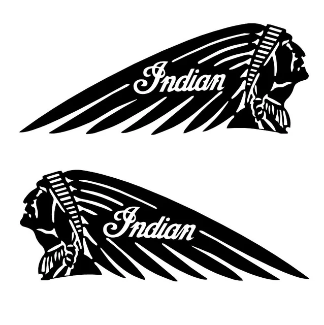 Lot De 2 Stickers Indian Motorcycle En Vinyle - Déco Réservoir, Casque, Etc., Neufs