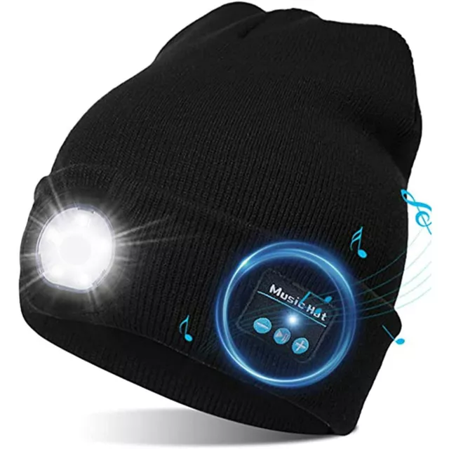 Unisex Warm Beanie Hat Wireless Bluetooth Smart Cap Headset Headphone Speaker US