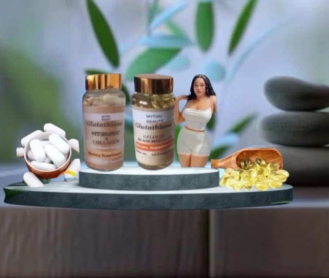 Gélules Éclaircissantes Glutathione & Vitamine C Collagène - Blanchissant Peau - 100g - Neuf