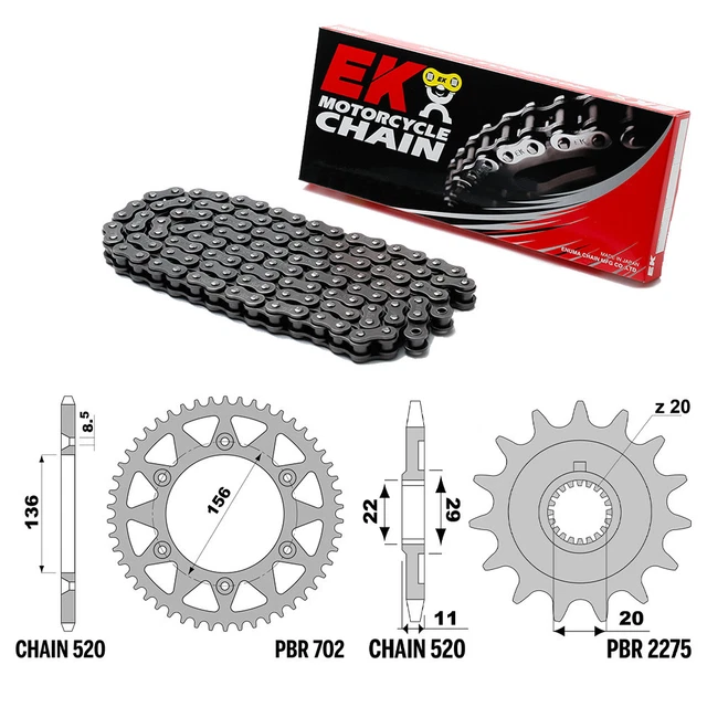 CATENA JMT 520X PIGNONE 15 CORONA 38 GOR Per KTM 450 XC Sport Atv 2009 - 6