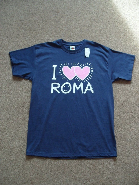 Girls Fruit of the Loom T-shirt Navy Blue Italy Slogan Cotton Age 12-13 years