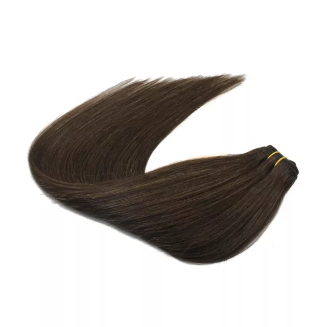 16"-28" Weft Hair Extensions Double Weave Sew In Remy European Human Hair 100G 3