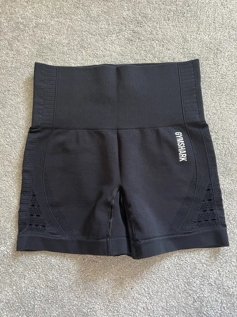 Pantaloncini a vita alta senza cuciture neri taglia small