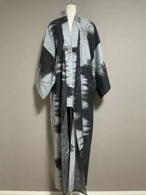 Japanese kimono Haori Robe Long coat Made in Japan Vintage Kforward 103