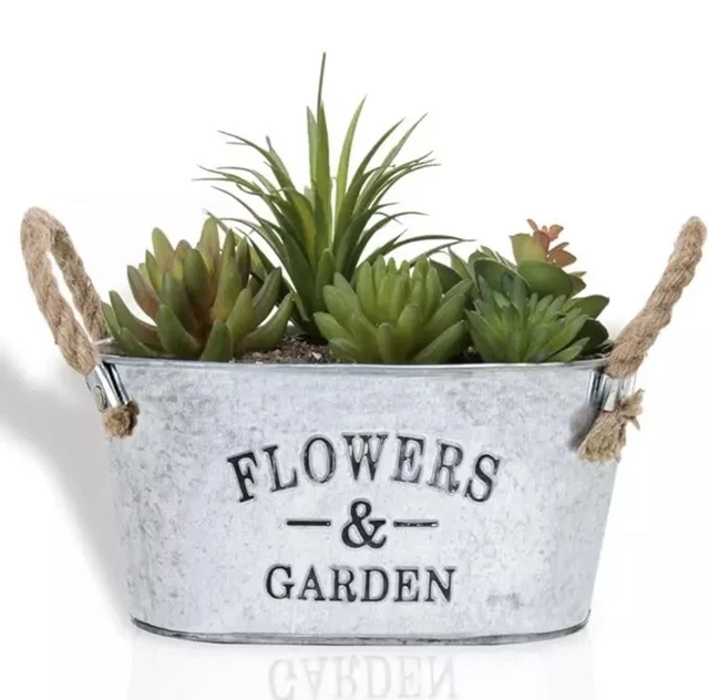 GALVANISED OVAL METAL Planter Galvanised Trough Planter Plant Flower