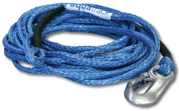 DYNEEMA SK-75 6M x 5mm H/DUTY BOAT TRAILER WINCH ROPE & SNAP HOOK - UHMPE 3100kg 2