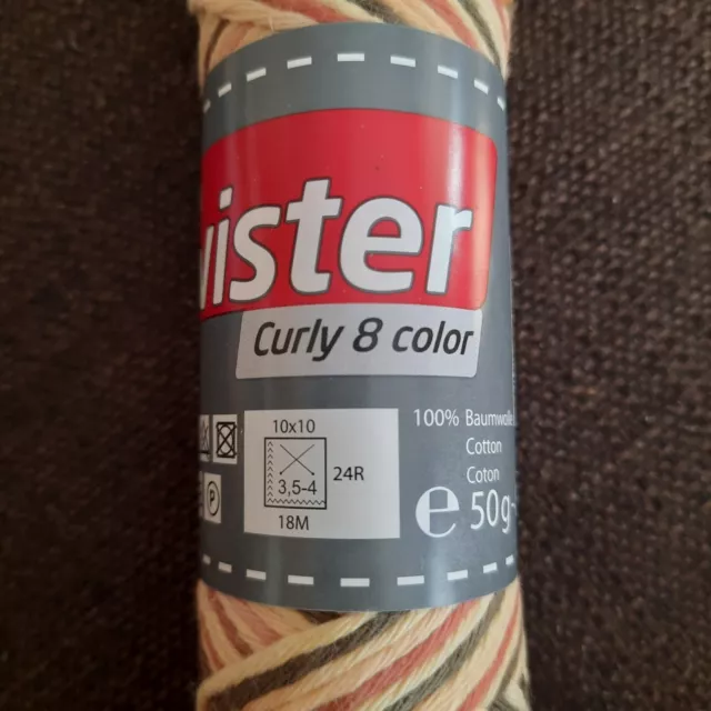 Twister 50 g Curly 8 color Stricken Häkeln Wolle Garn Baumwolle meliert NEU 3
