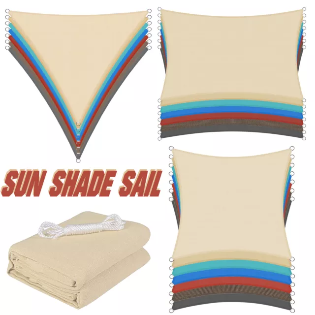 Outdoor Sun Shade Sail Canopy Shelter Cover Patio Awning Garden Pool Rectangle A