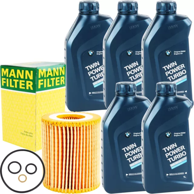 MANN ÖLFILTER + 5 LITER 5W-30 MOTORÖL für BMW TWIN POWER TURBO LONGLIFE-04 5W30