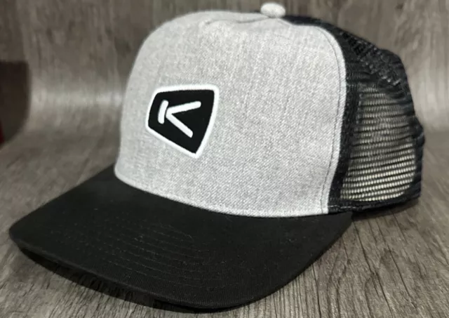 KEEN FOOTWEAR BLACK Gray Wool Mesh Trucker Baseball Hat L / XL NWT $15. ...