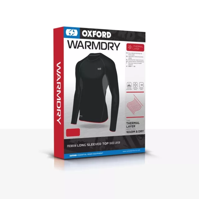 Oxford Layers Warm Dry Motorcycle Thermal Base Layers Long Sleeved Top New