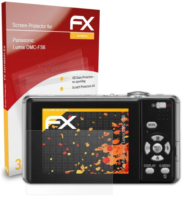 atFoliX 3x Screen Protection Film for Panasonic Lumix DMC-FS6 matt&shockproof