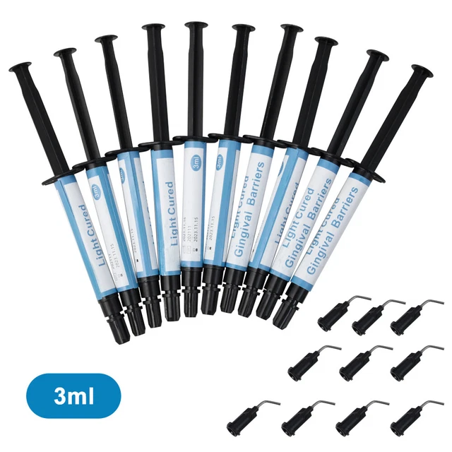 Dental Gum Dam Gingival Protection Gel Syringe Tip Teeth Whitening FDA/CE-10pcs