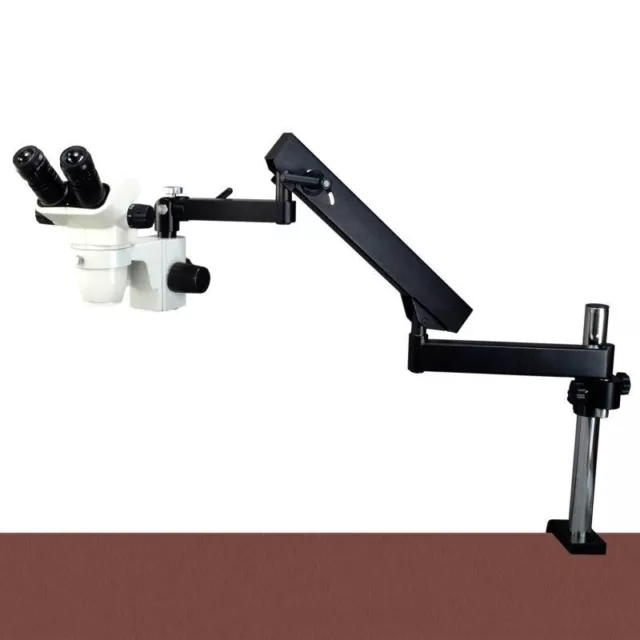6.7-45X Zoom Stereo Microscope+Long Articulating Arm Clamp Stand+64LED Ring Lite