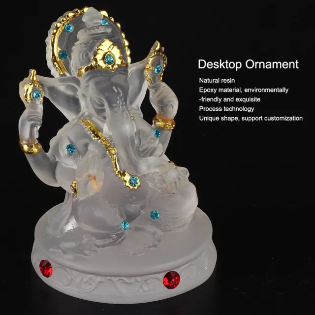 Ganesha Buddha Statue Elephant God Ornaments Blue Evil Eye Desktop 2