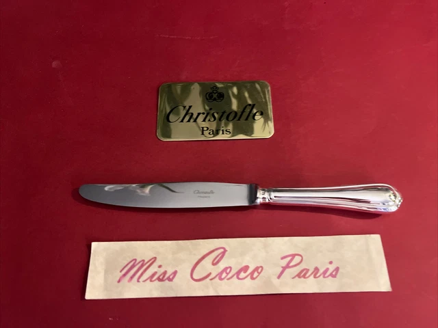COUTEAU TABLE 24,5 Cm Christofle Pompadour Metal Argente