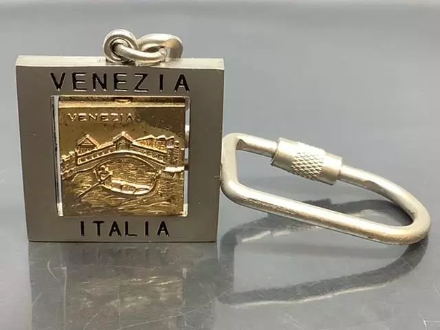 Vintage Flipping Keyring VENEZIA VENICE ITALY Keychain Ancien Porte-Clés ITALIE