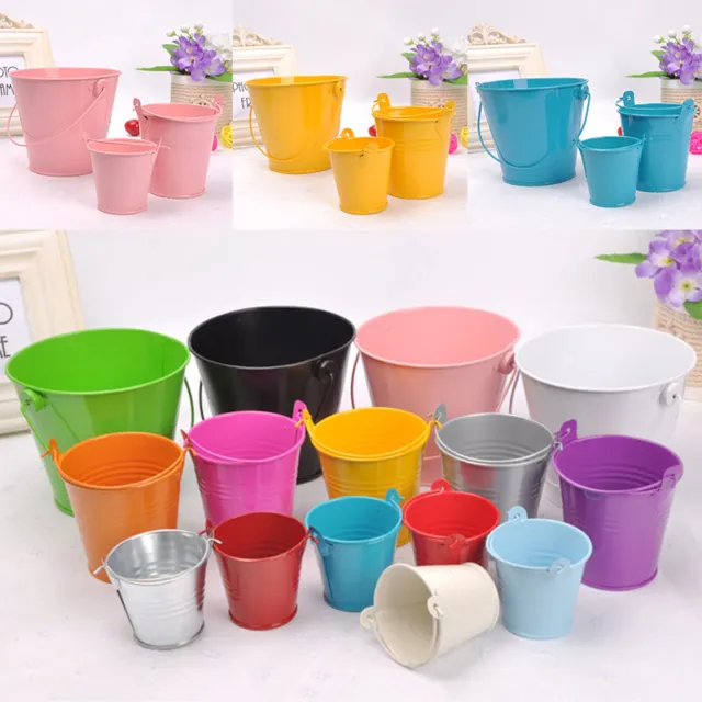 Mini Metal Bucket Flower Pot Decoration Plant Basket Bucket Planter Flower Decor