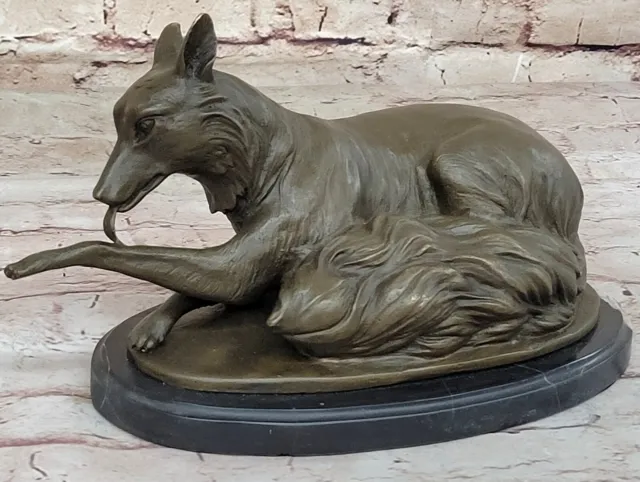 Milo's Signed Pet Animal Collectible Bronze German Shepherd Sculpture