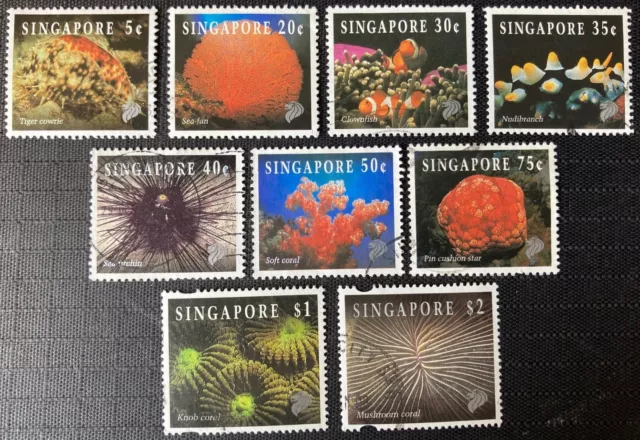 SINGAPORE 1994 reef life selection up to $2 USED