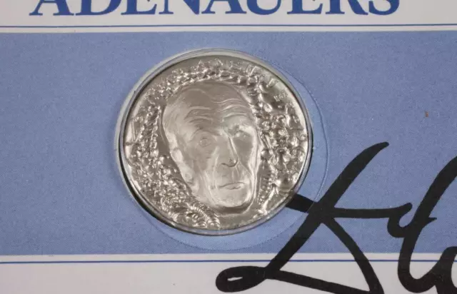 Salvador Dali -Numisbrief  "Konrad Adenauer"  1976 "  Silber  Medaille 900/1000