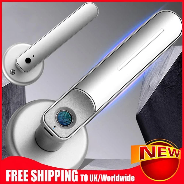 Fingerprint Door Lock Handle Smart Electric Biometric Security Entry with 2 Keys